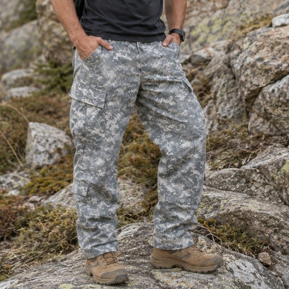 US Military ACU Digital Camo Cargo Pants Mens Med Regular Gray Ripstop Tactical